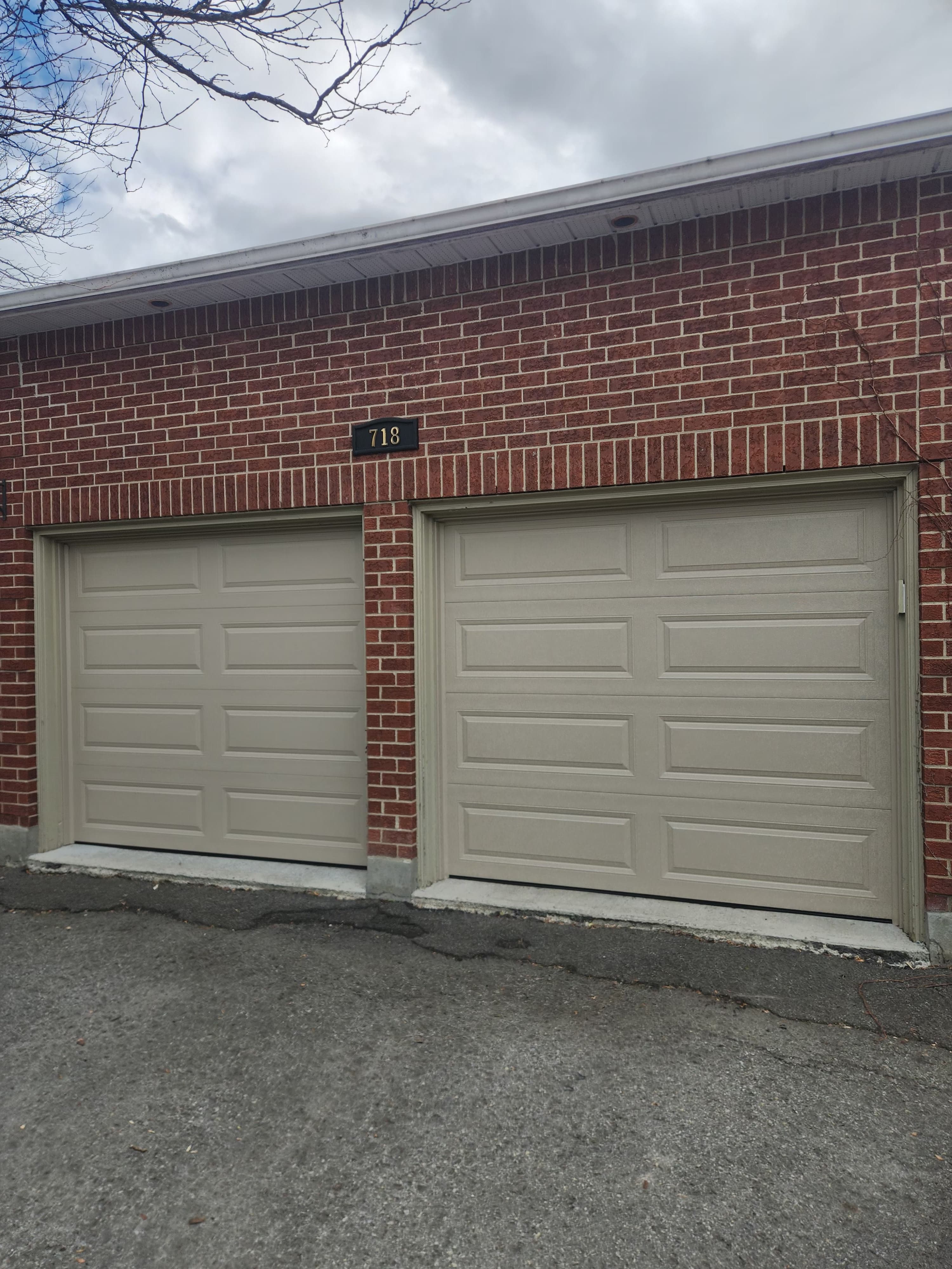 Two new garage doors installed in Orleans, Ottawa — double-car upgrade